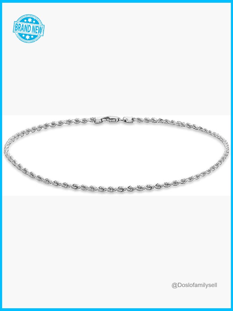 White Gold Rope Chain Anklet Elegant Minimal Chic Beach Party Jewelry